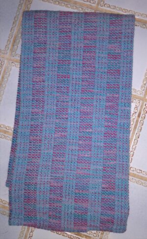 Handwoven Stiped Blue, Boysenberry, and Lavender Towel