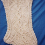 Aran Christmas Stocking Knitting Pattern - Lus-a'-chraois (Honeysuckle)