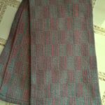 Teal Green and Raspberry Wine Handwoven Towel