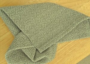 Handwoven Towel - Green and Oyster White